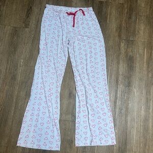 Victoria’s Secret White Candy Cane Heart Christmas Pajama Pants